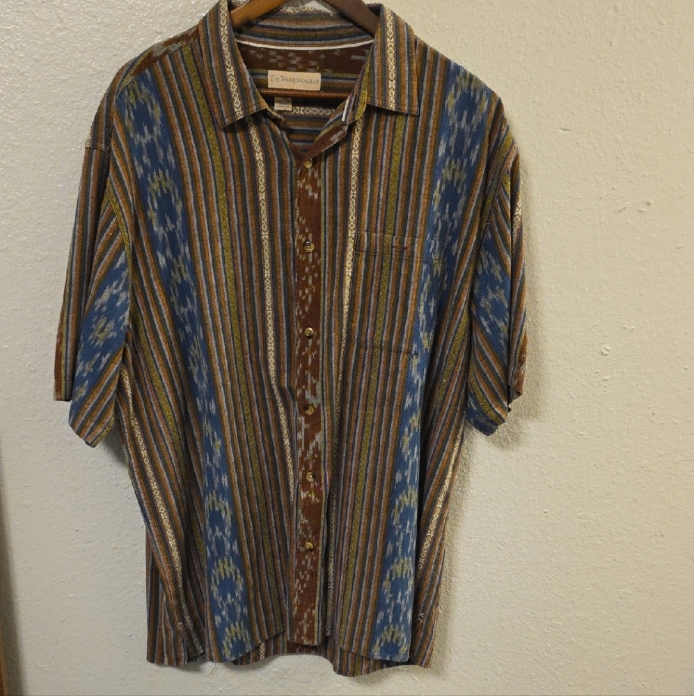 The Territory Ahead Blue and Brown Patterned Shirt